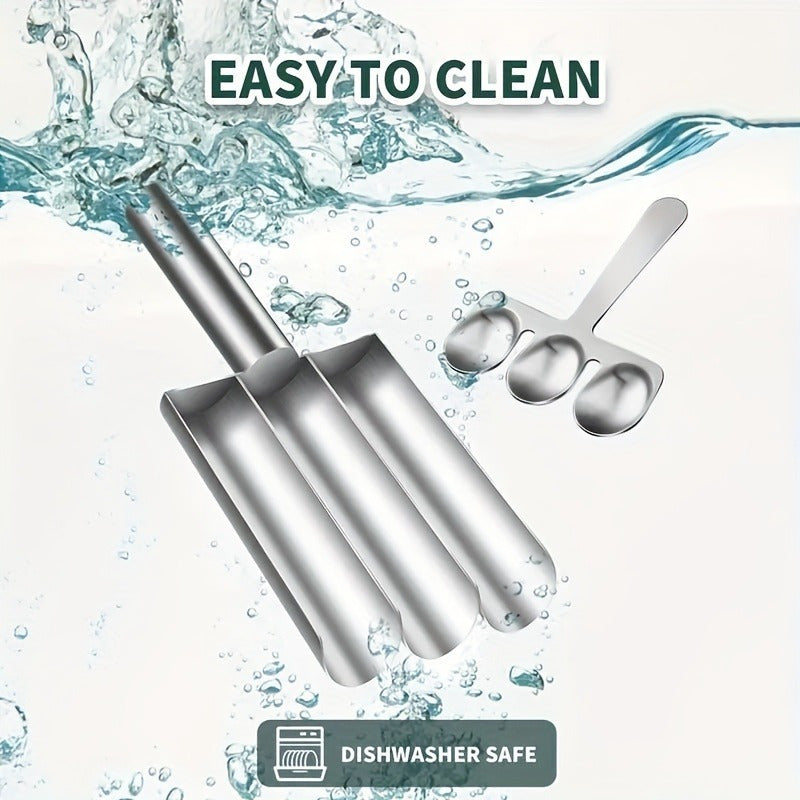 1pc Triple Meatball Maker - Non-Stick Multi-Functional Mold for DIY Meatball, Salad Sandwich, Cookie Dough, and Ice Pastry - Easy-to-Use Cooking Tool for Restaurant Kitchen and Home Cooking Enthusiasts