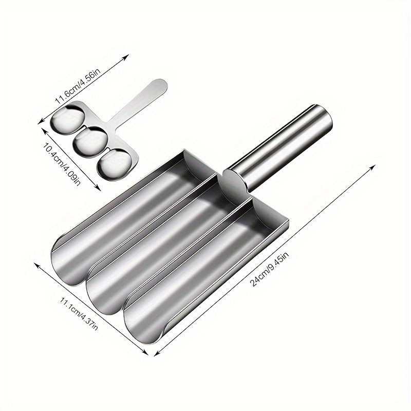 1pc Triple Meatball Maker - Non-Stick Multi-Functional Mold for DIY Meatball, Salad Sandwich, Cookie Dough, and Ice Pastry - Easy-to-Use Cooking Tool for Restaurant Kitchen and Home Cooking Enthusiasts