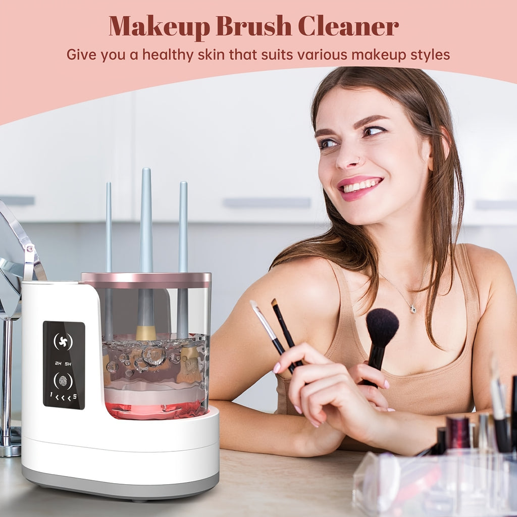 [Automatic Makeup Brush Cleaner] 3 In 1 Electric Makeup Brush Cleaner Dryer With Holder | Portable USB Automatic Cleaner For All Beauty Brushes Including Contour Eyeshadow Blush Brushes - Ideal Gift For Mother's Day